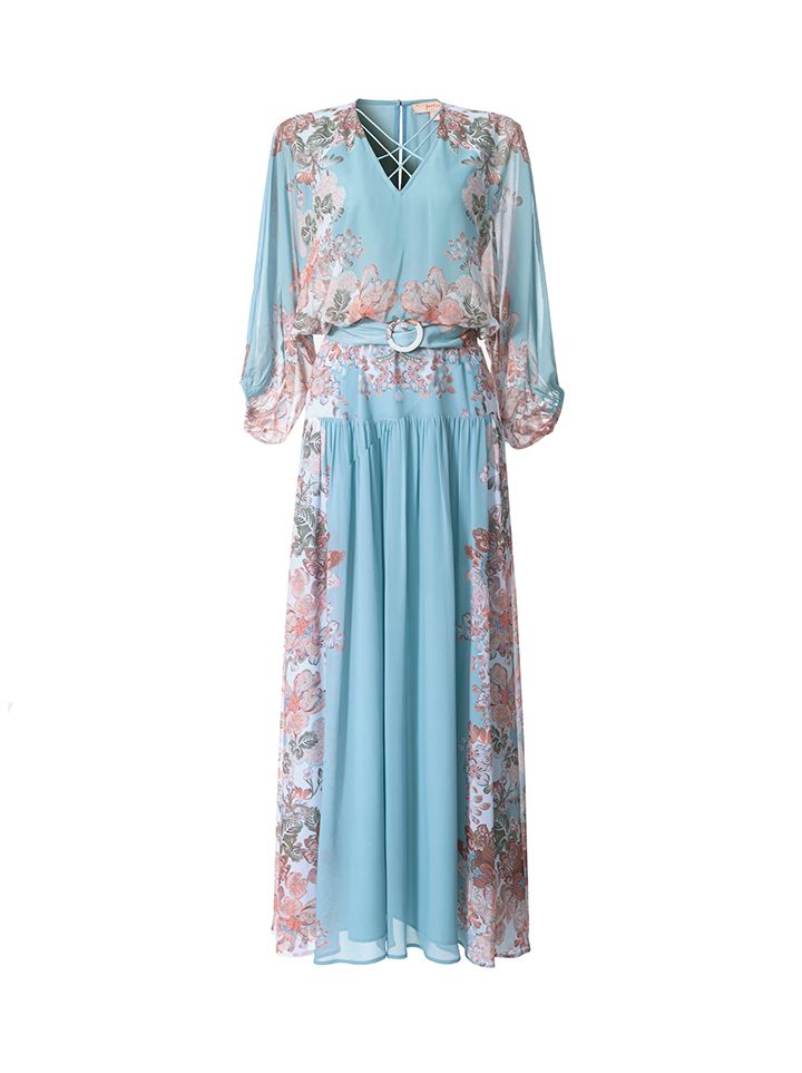 Floral print chiffon dress