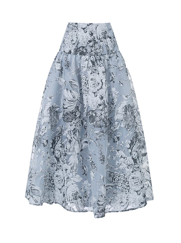 Printed organza skirt