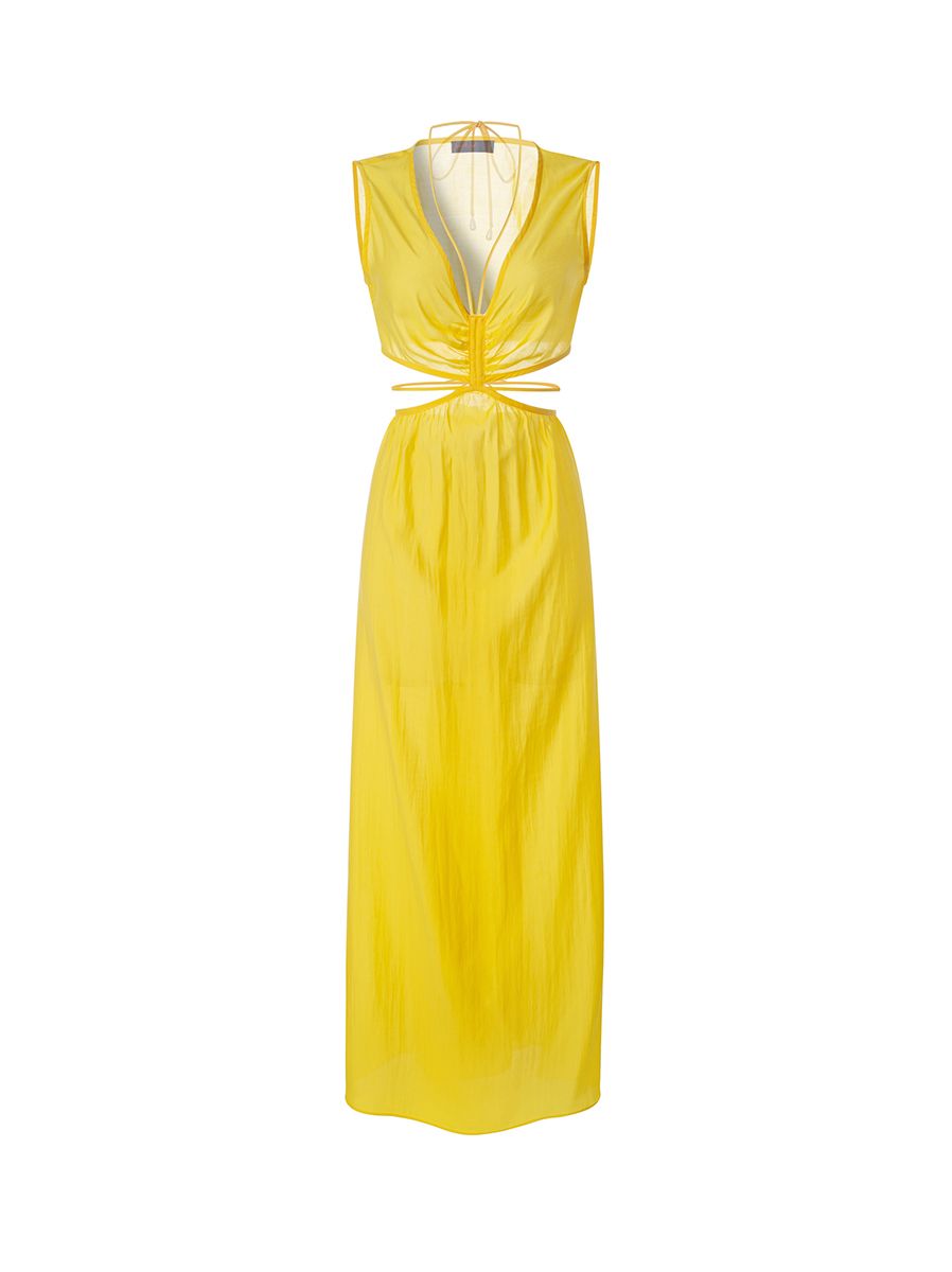 Cutout yellow dress