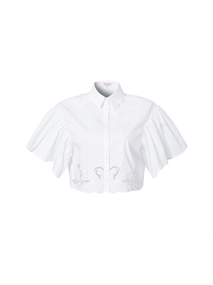 Broderie Cropped Shirt