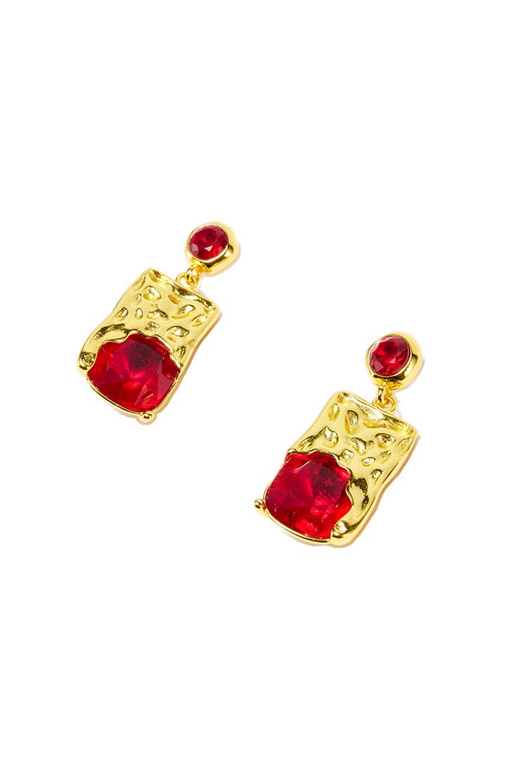 Red gem earring