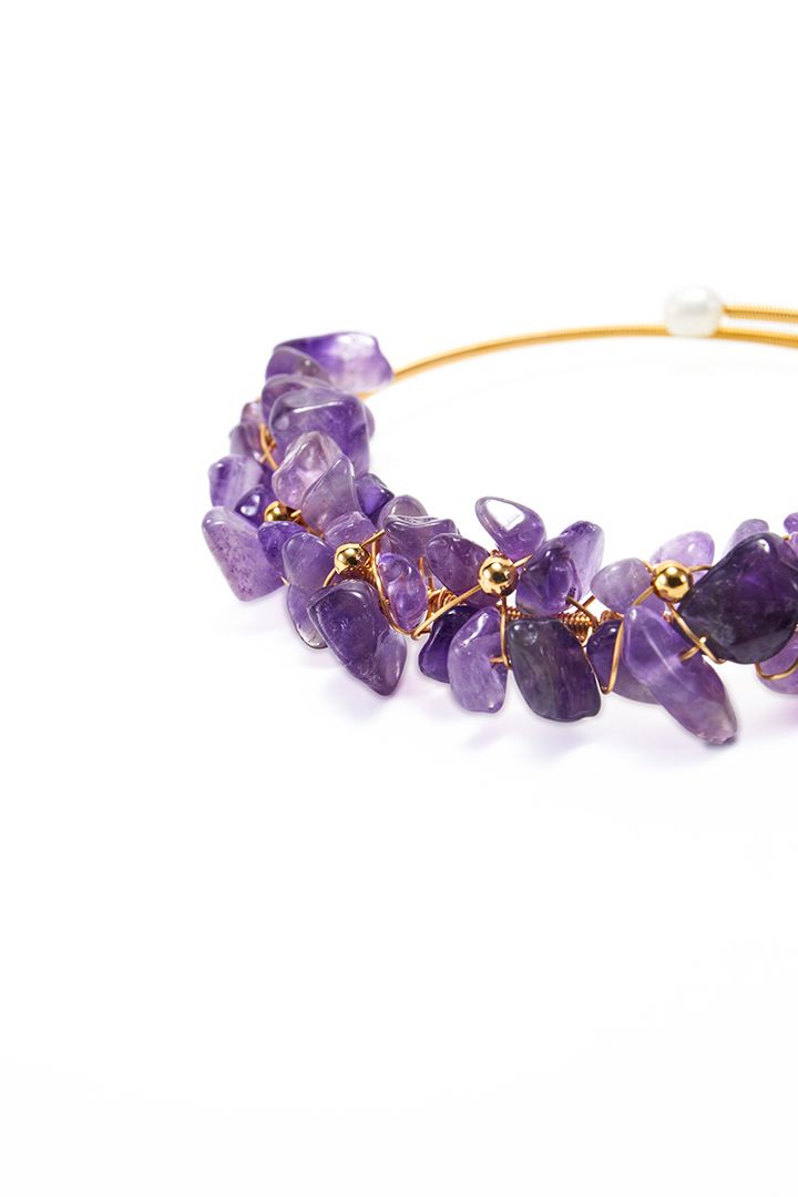 Purple crystals bracelet