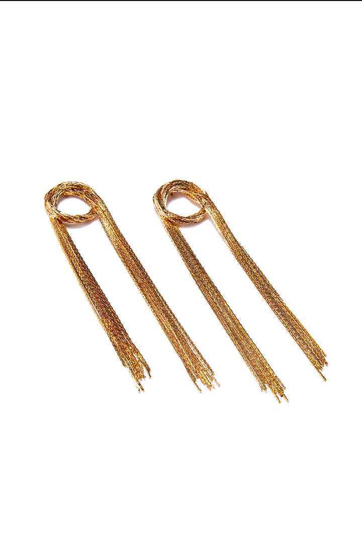 Golden fringe earrings