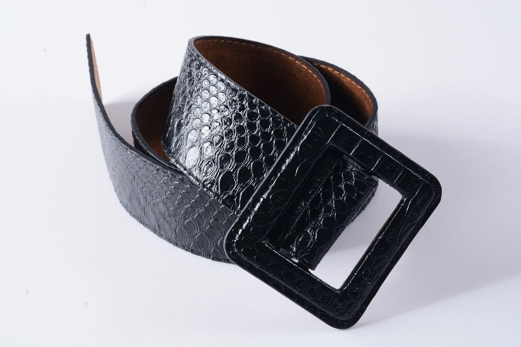 Printed leather Belt