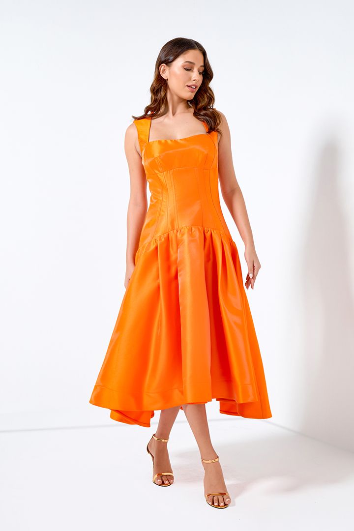 Fit And Flare Taffeta Dress