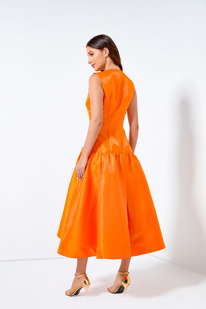 Fit And Flare Taffeta Dress