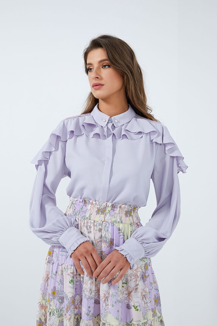 Ruffled chiffon top