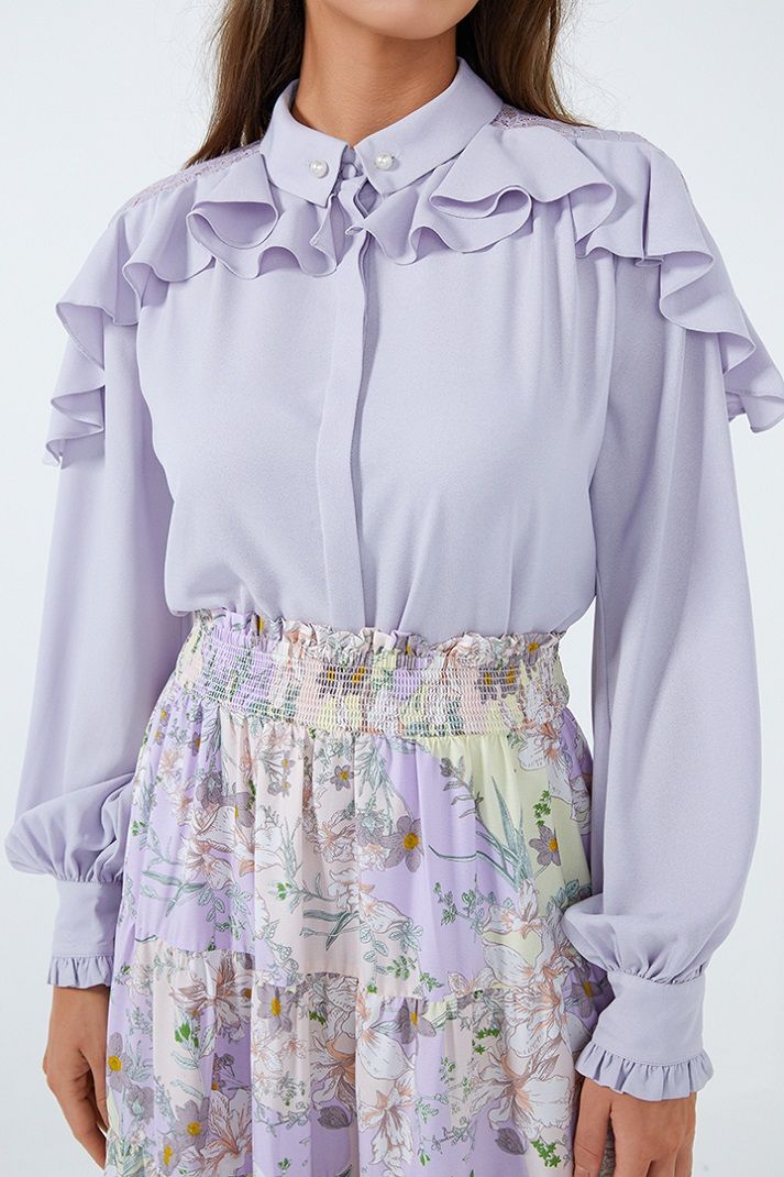 Ruffled chiffon top