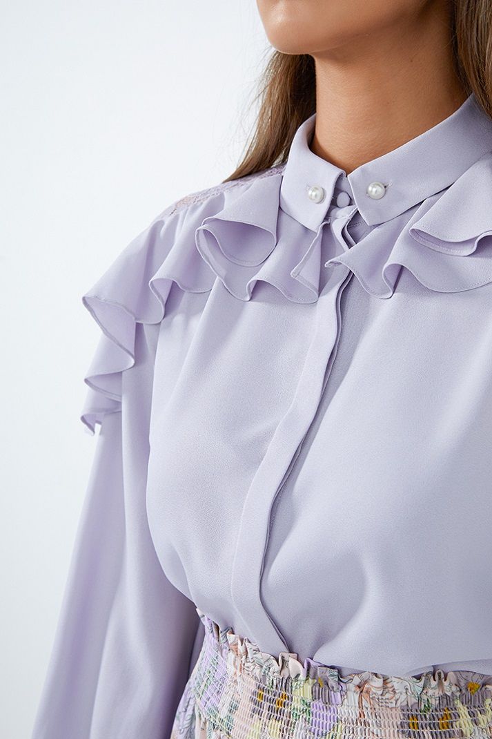 Ruffled chiffon top