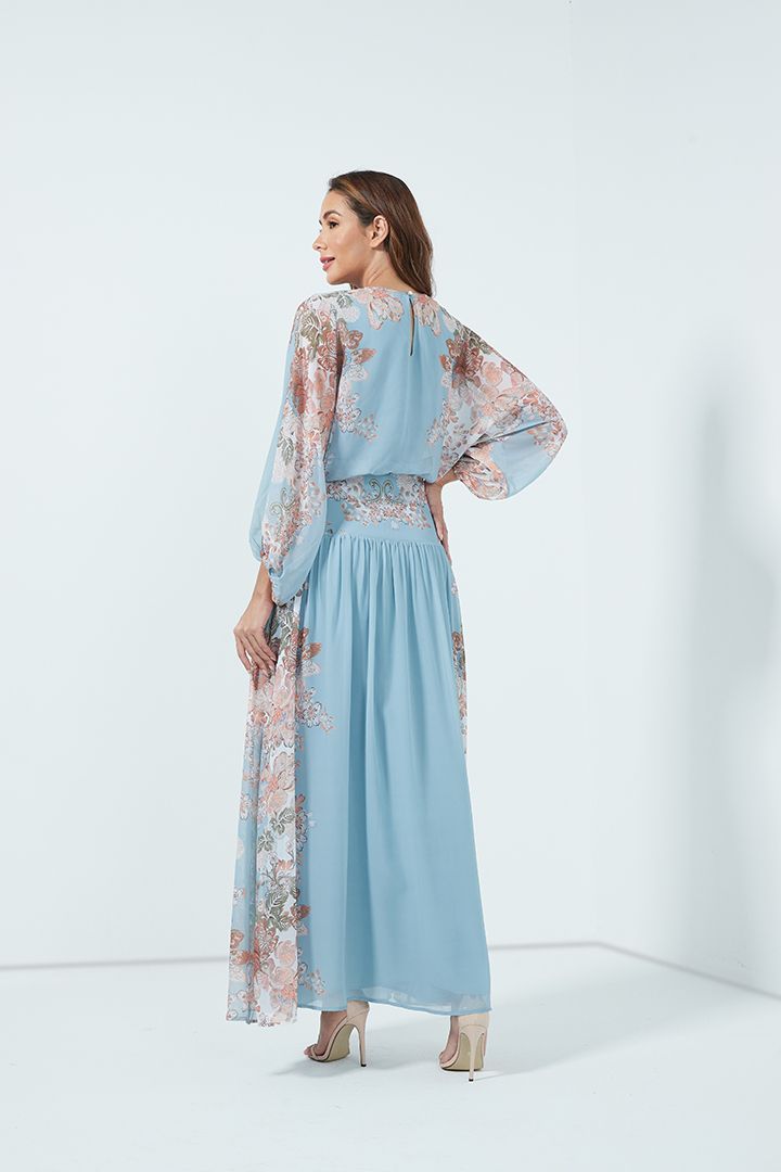 Floral print chiffon dress