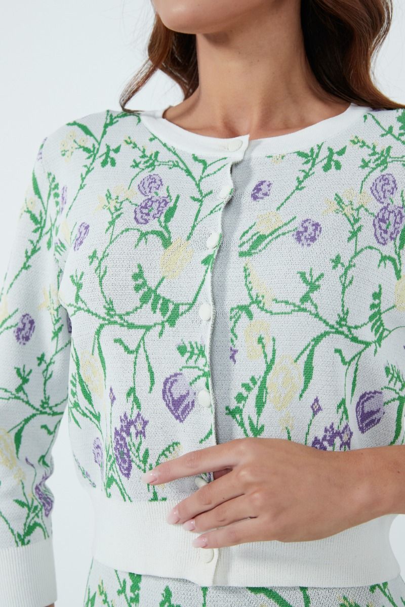 Floral print cardigan