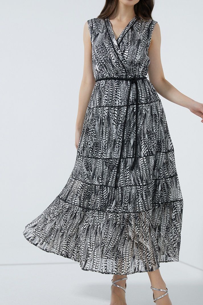 printed chiffon dress