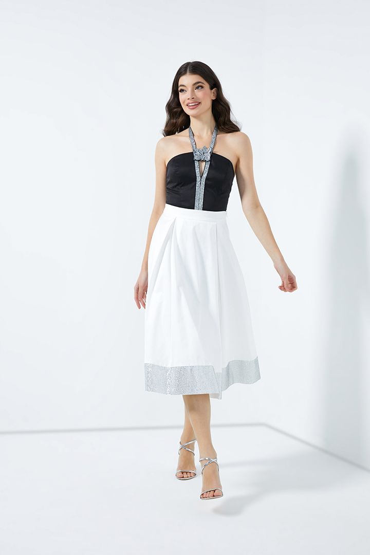 Embellished midi skirt
