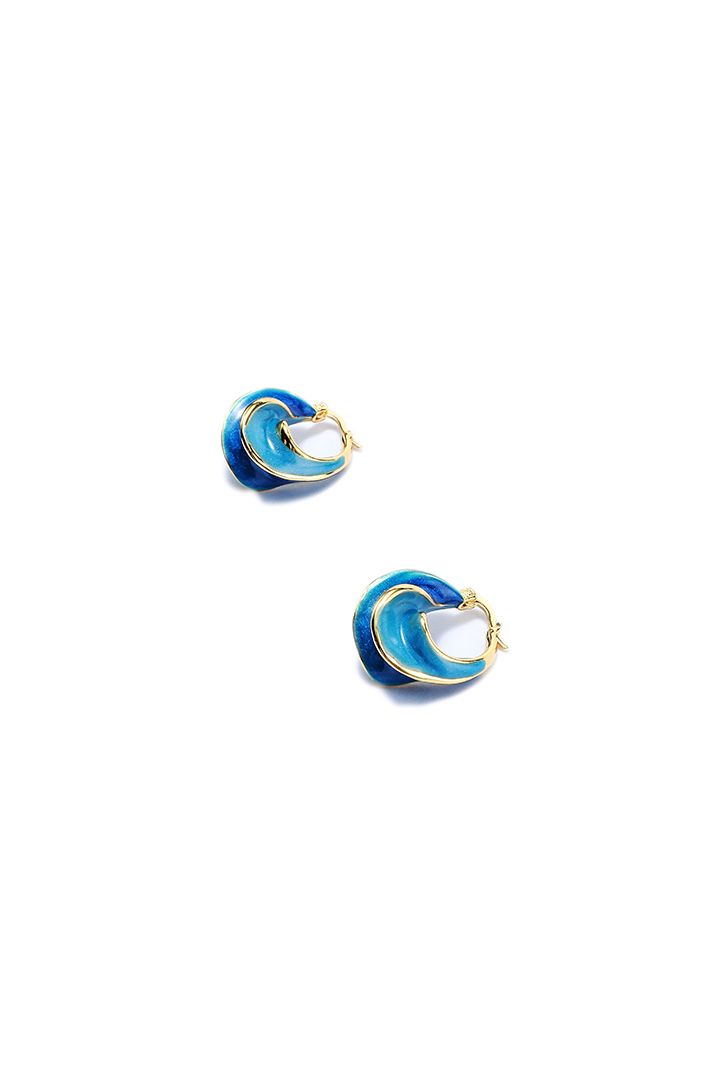 Blue and Gold Earrings