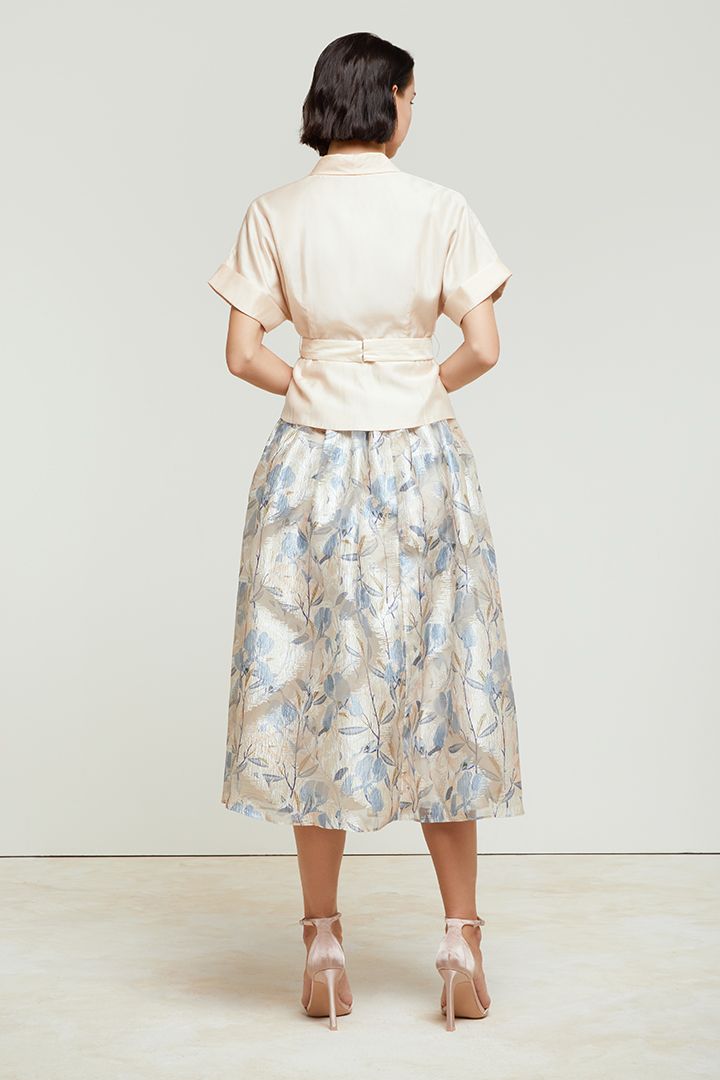 Brocade floral skirt