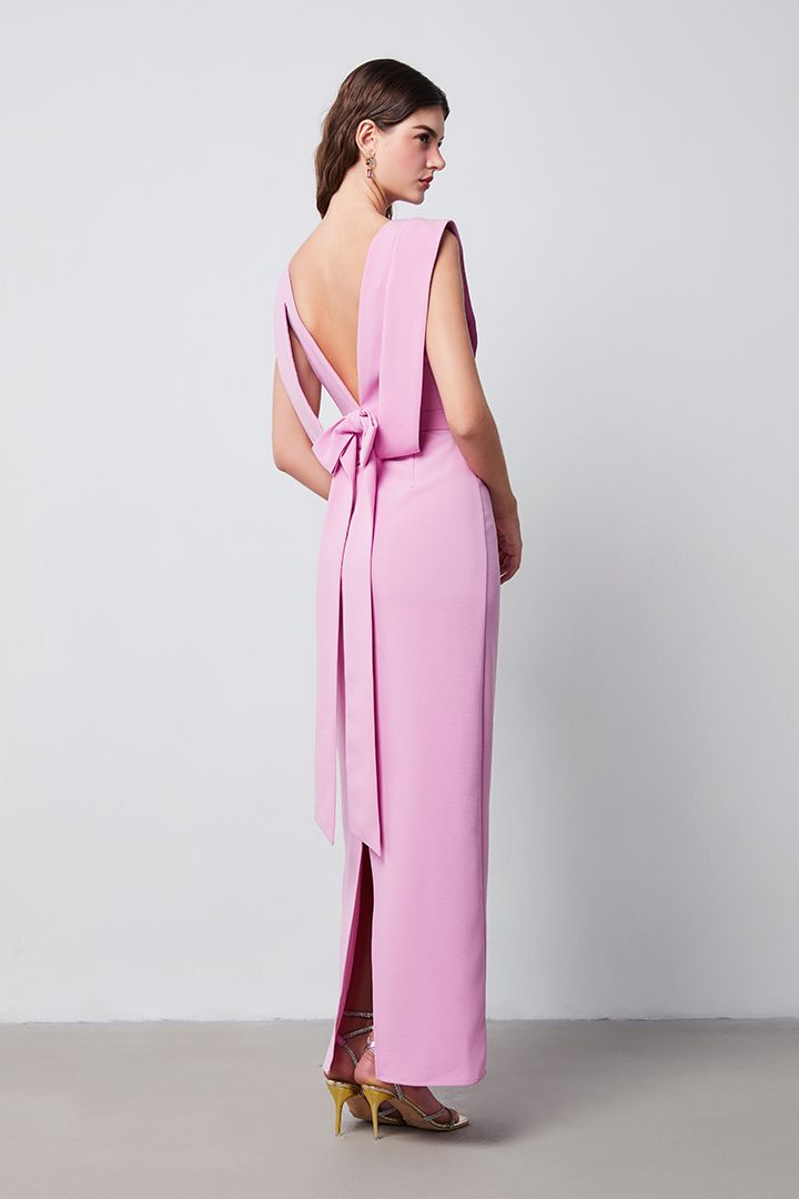 Open-back coulmn dress