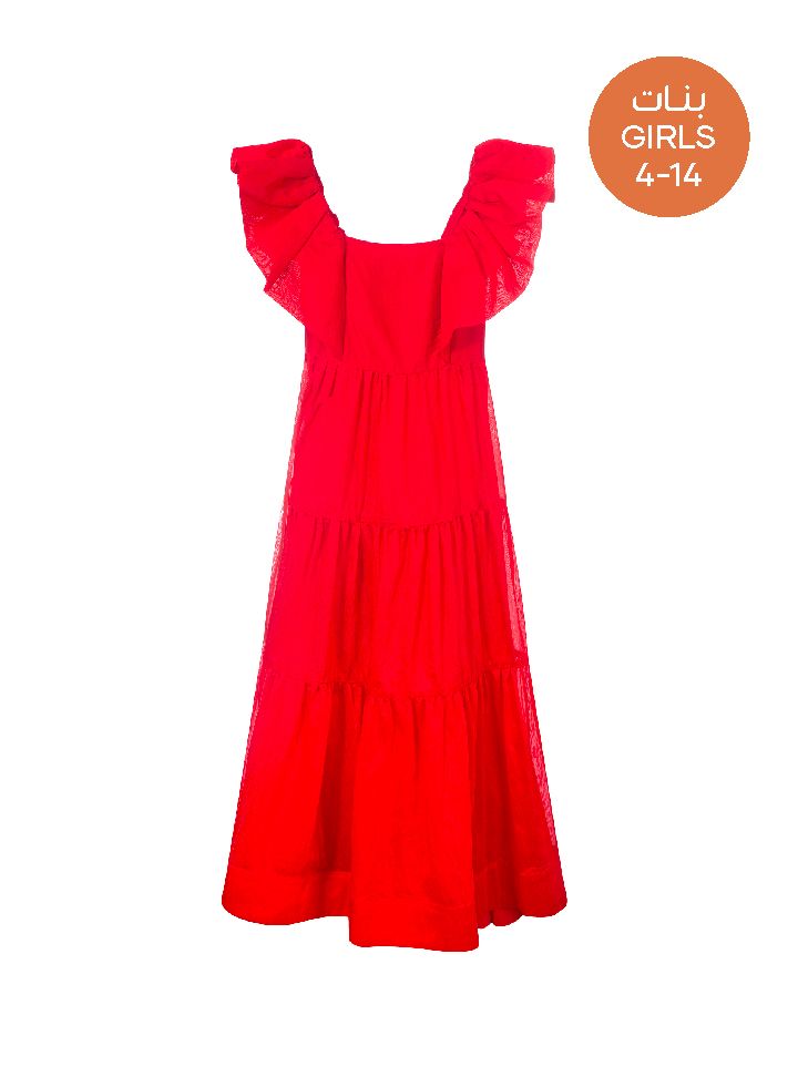 Ruffled statement sleeves dress - Girls (4-14)