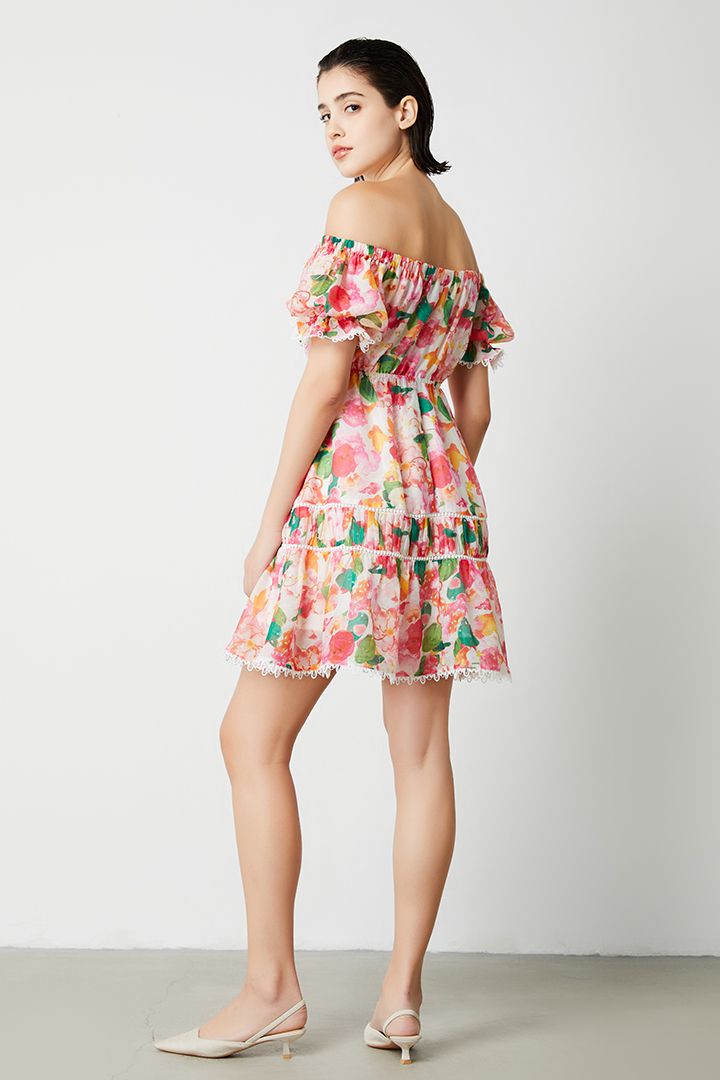 Off-shoulder mini dress