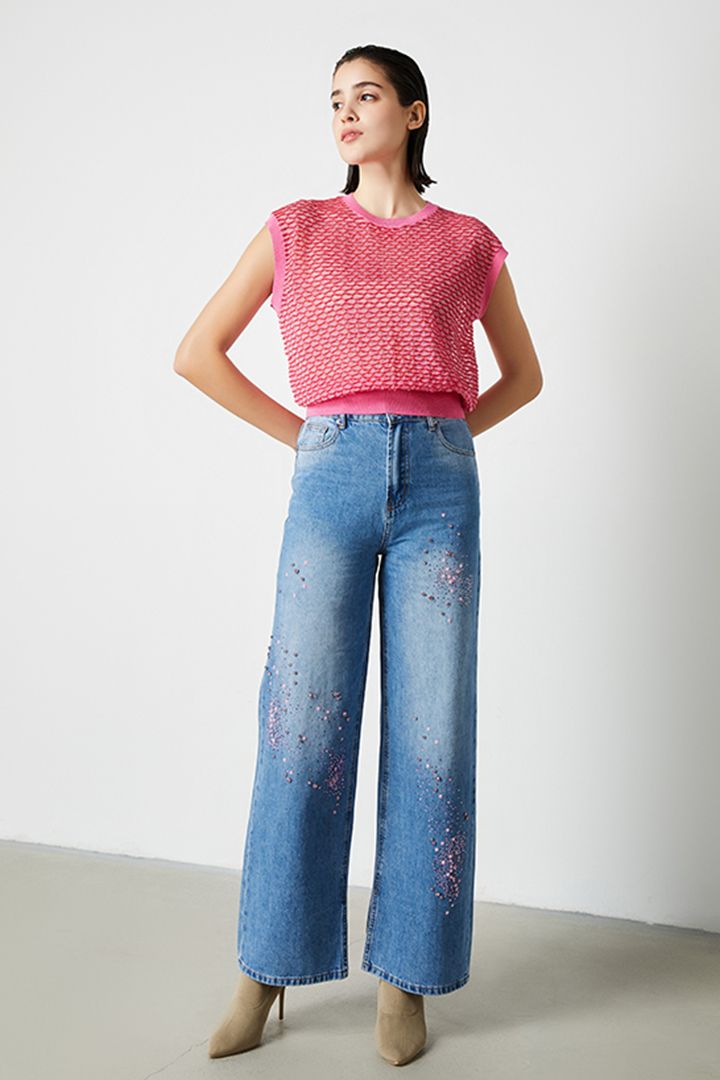 Colored embellishments jeans