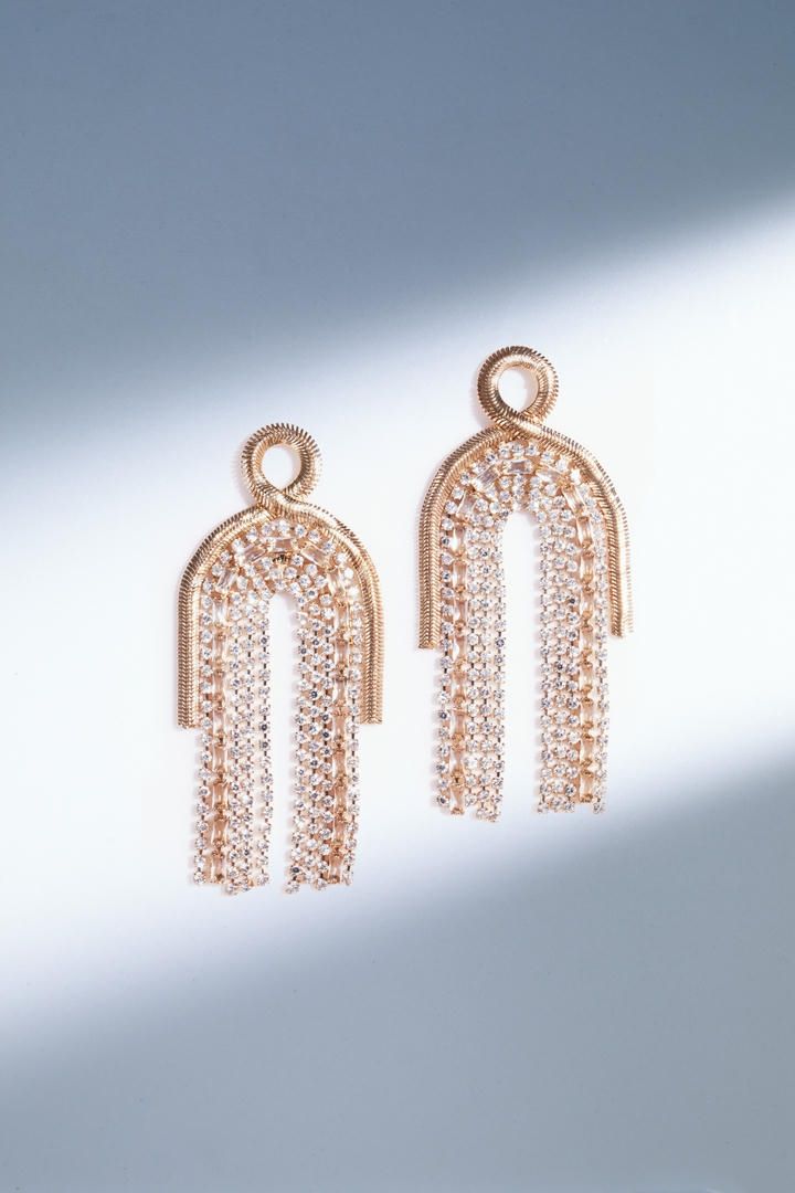 Multi layers long drop earrings