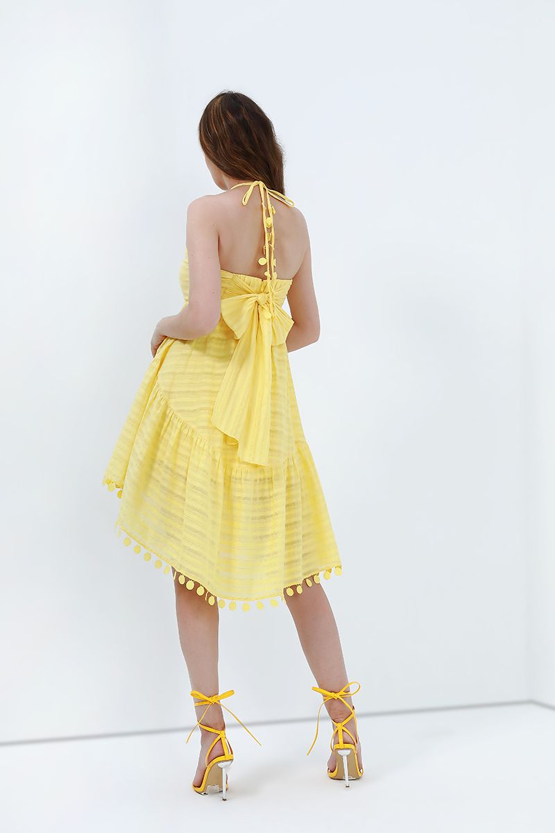 Asymmetrical yellow dress