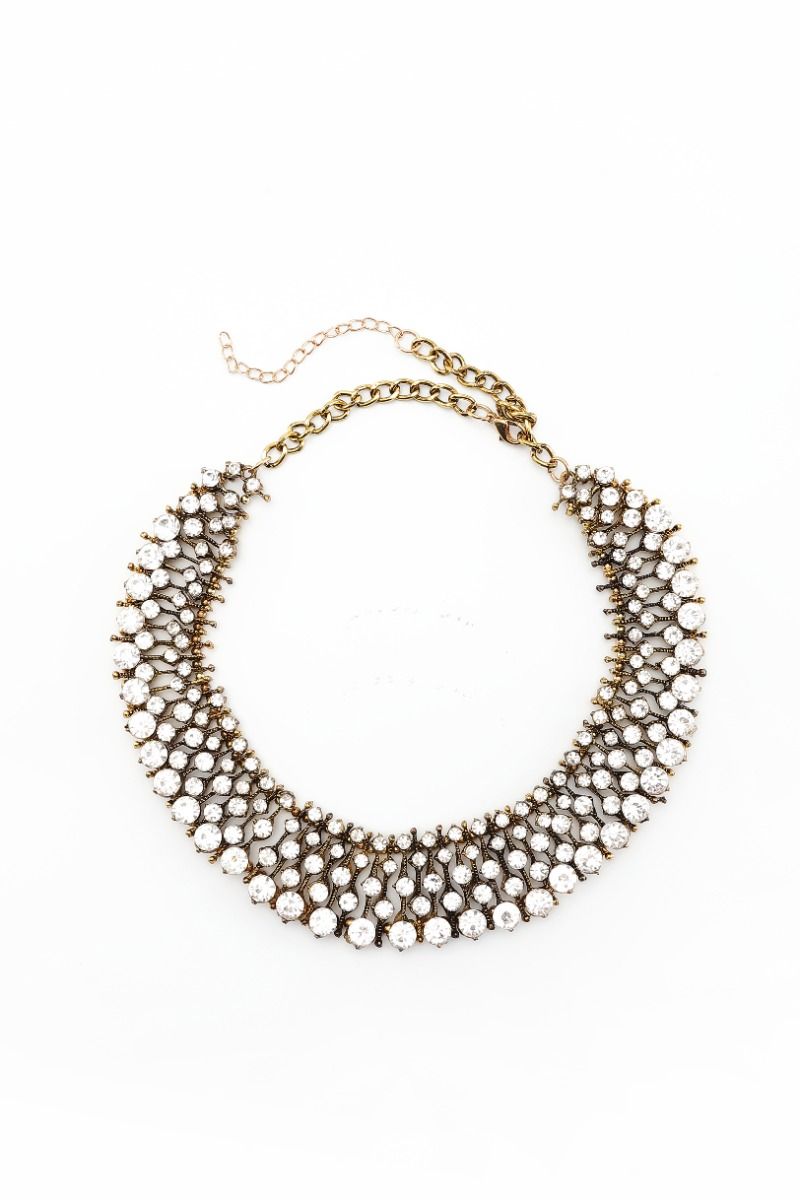 statement crystal necklace