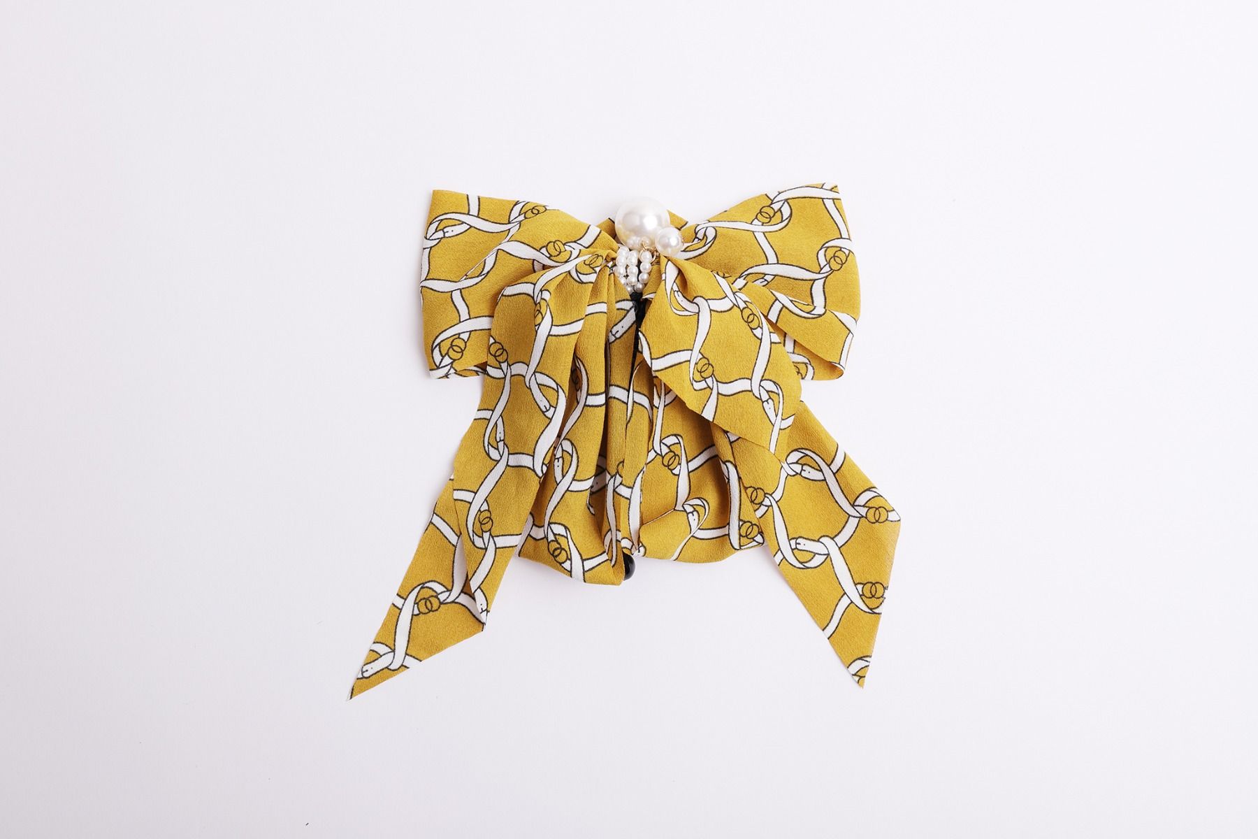 Printed bow hair clip