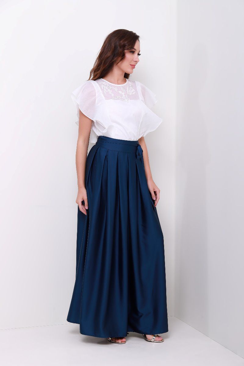 pleated overlay skirt