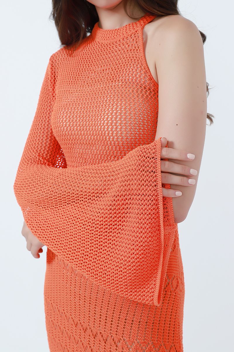 knitted one-sleeve dress