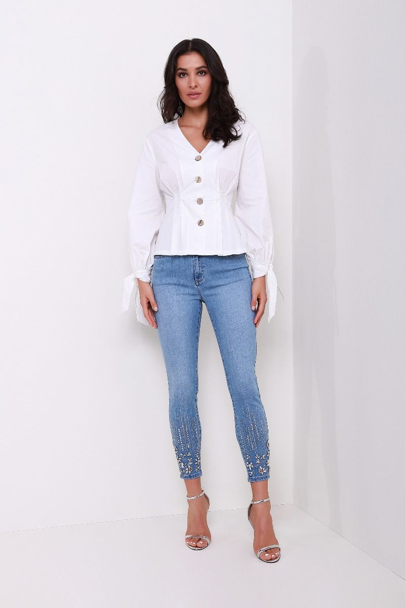 femi9 Embroidered skinny jeans
