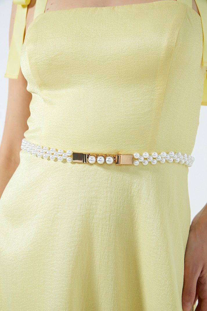 Pearl detail belt