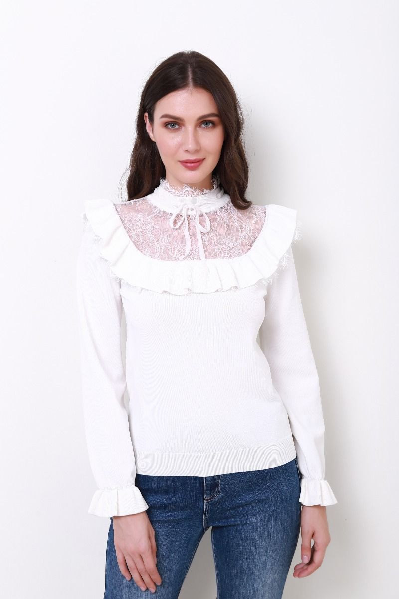 lace bustier sweater