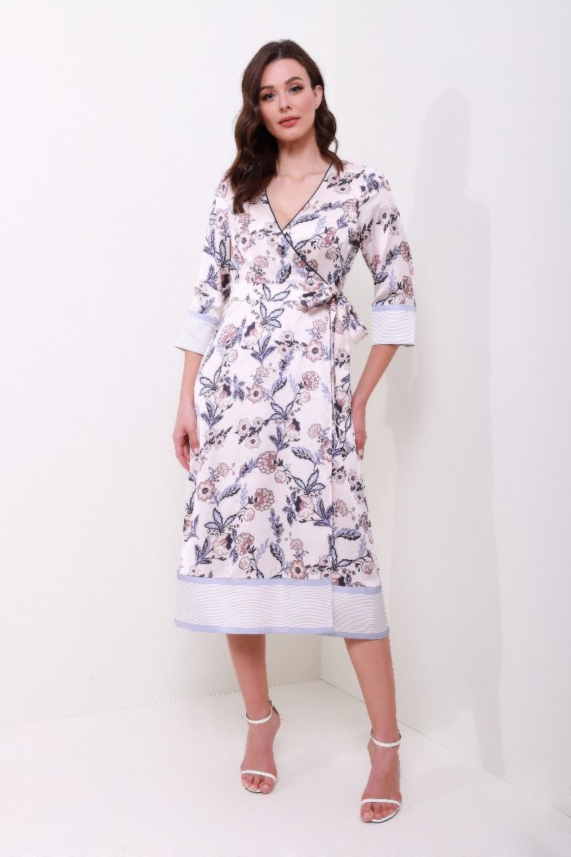 Mat satin floral dress