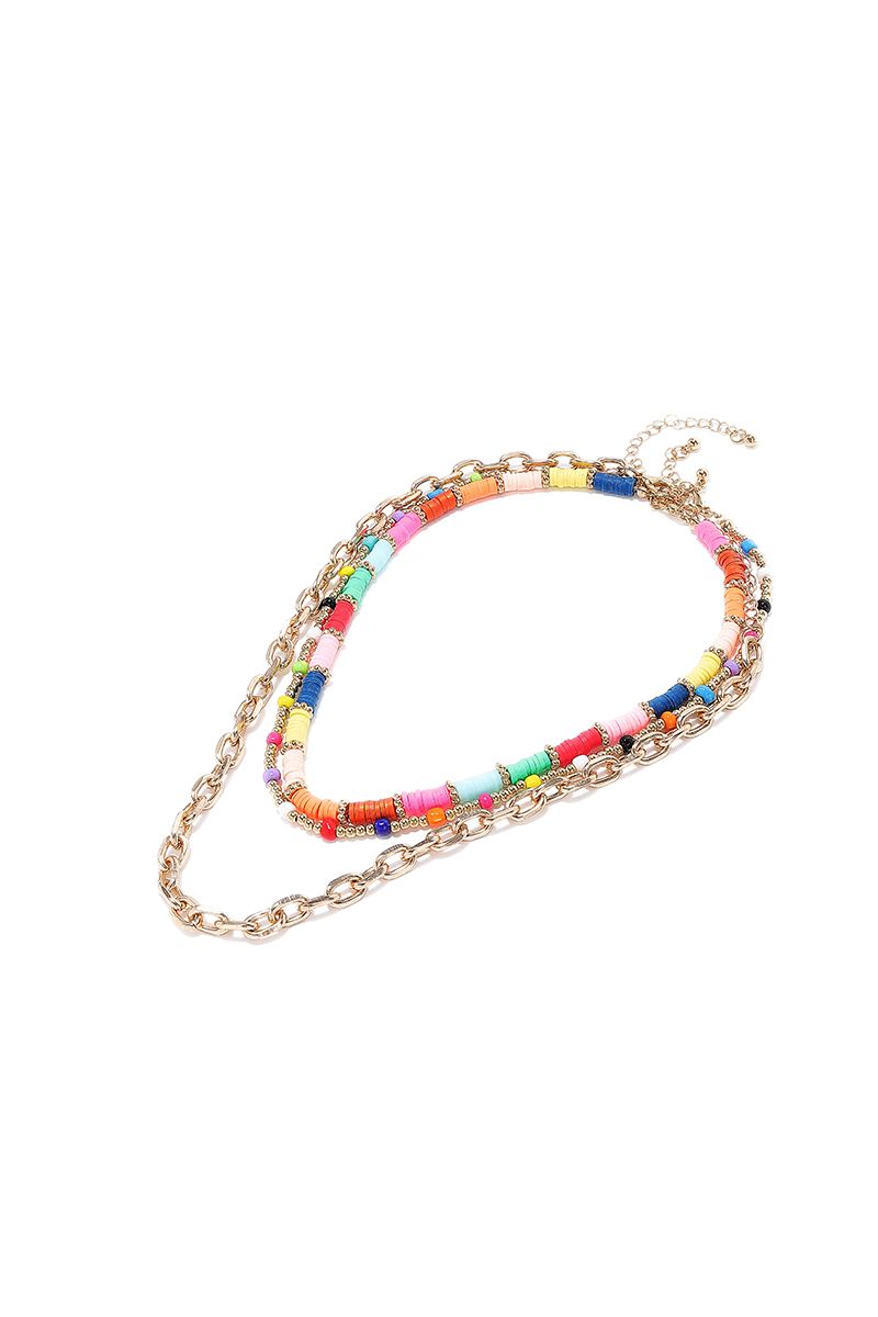 colorful layered necklace