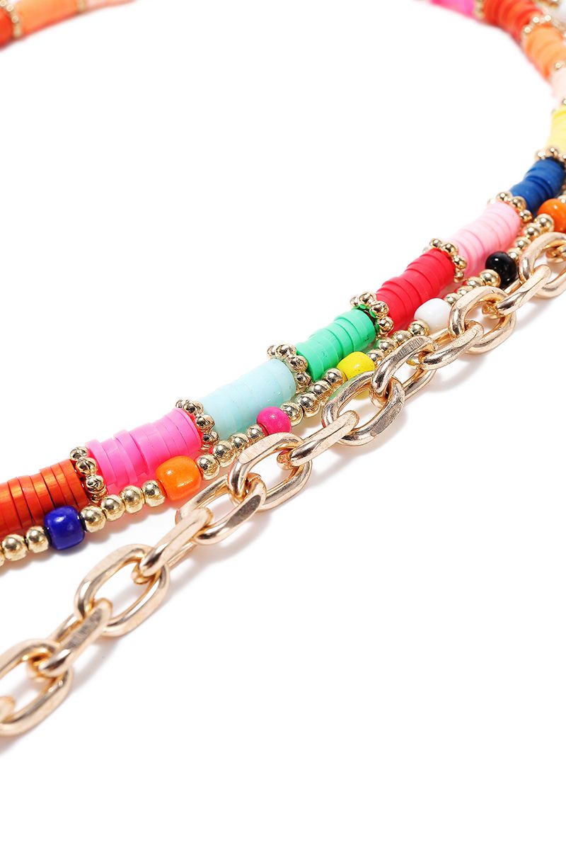 colorful layered necklace