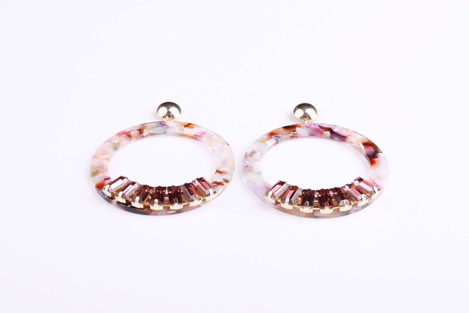 Glass hoop earrings 