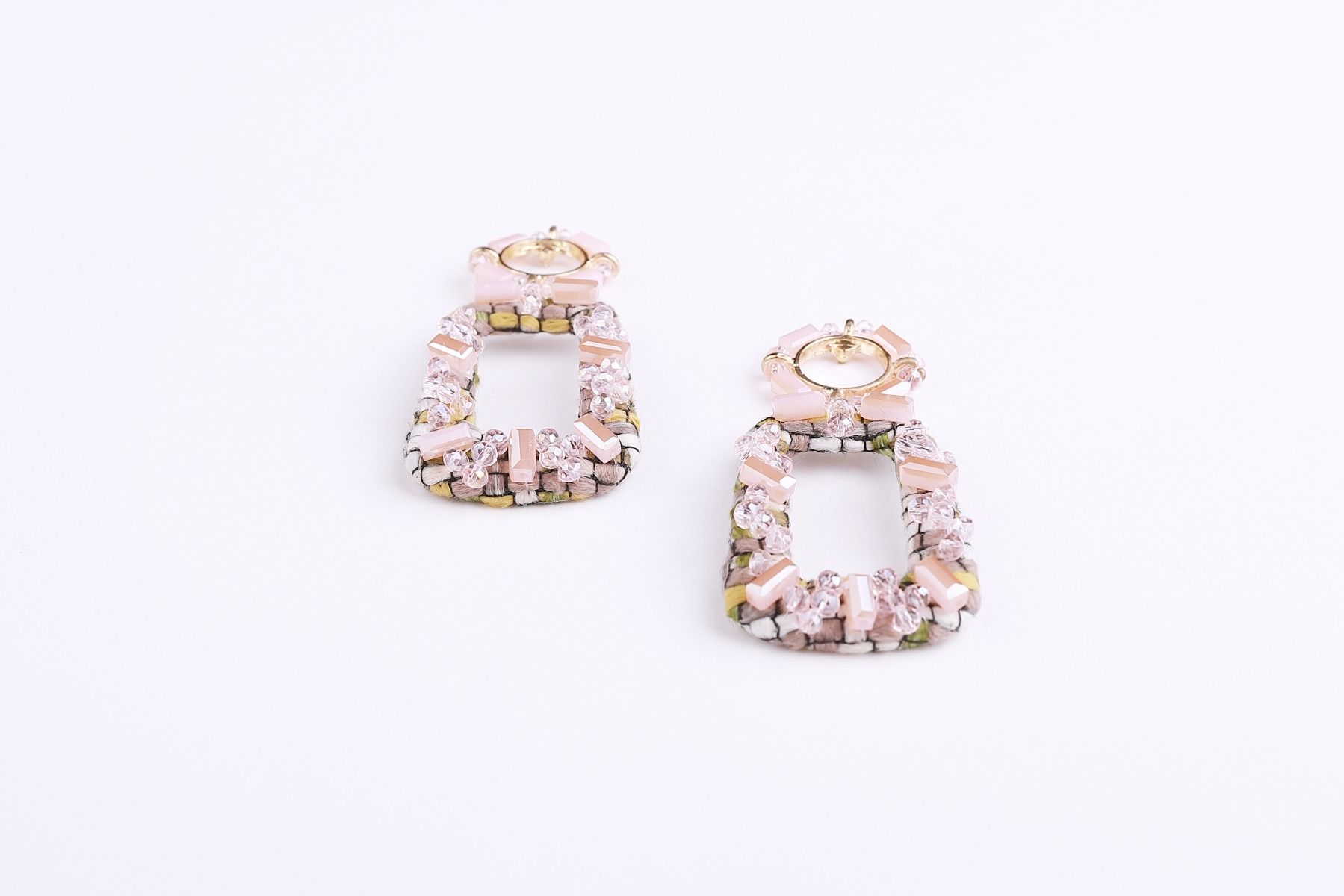 embellished square earrings 