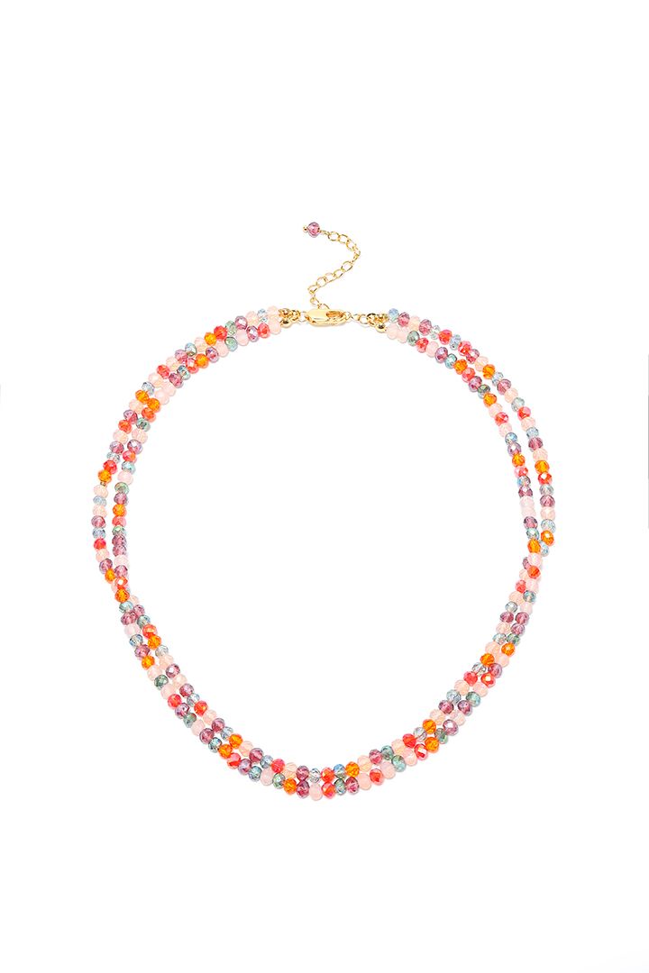 Double layer beads necklace