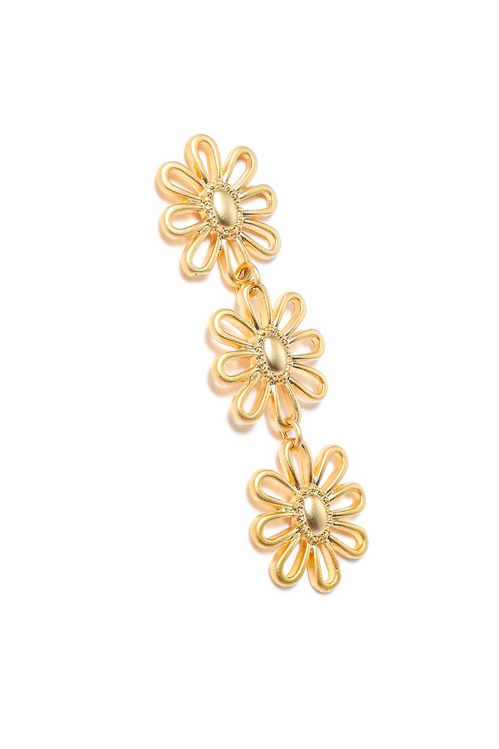 Floral long drop earrings