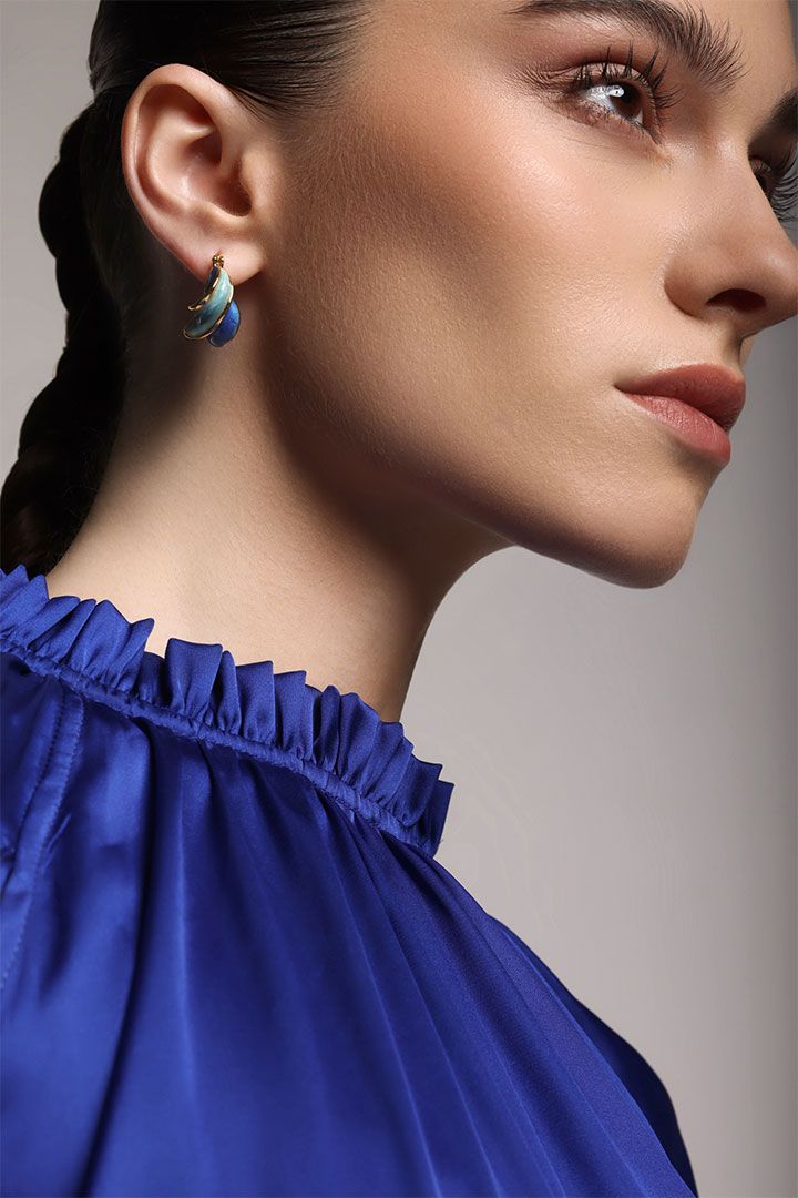 Blue and Gold Earrings