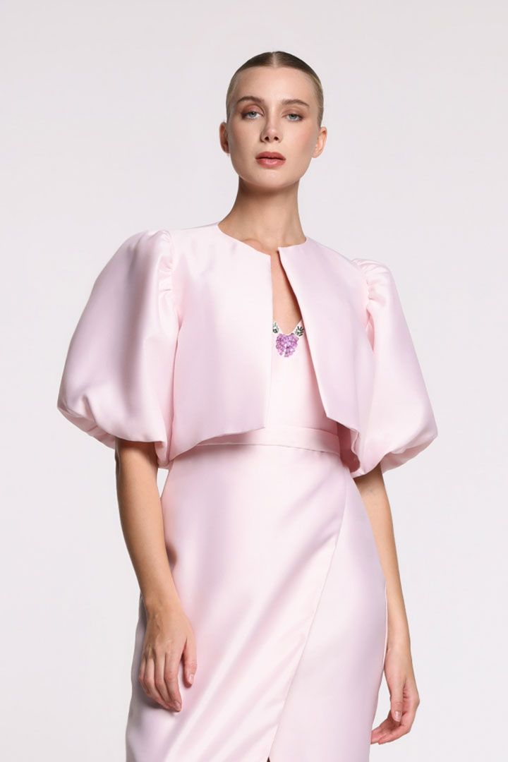 Cropped Satin Cape