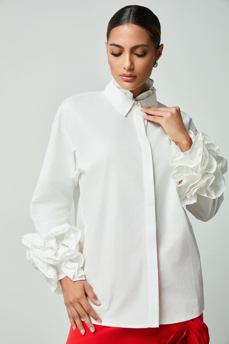 Ruffle sleeves shirt