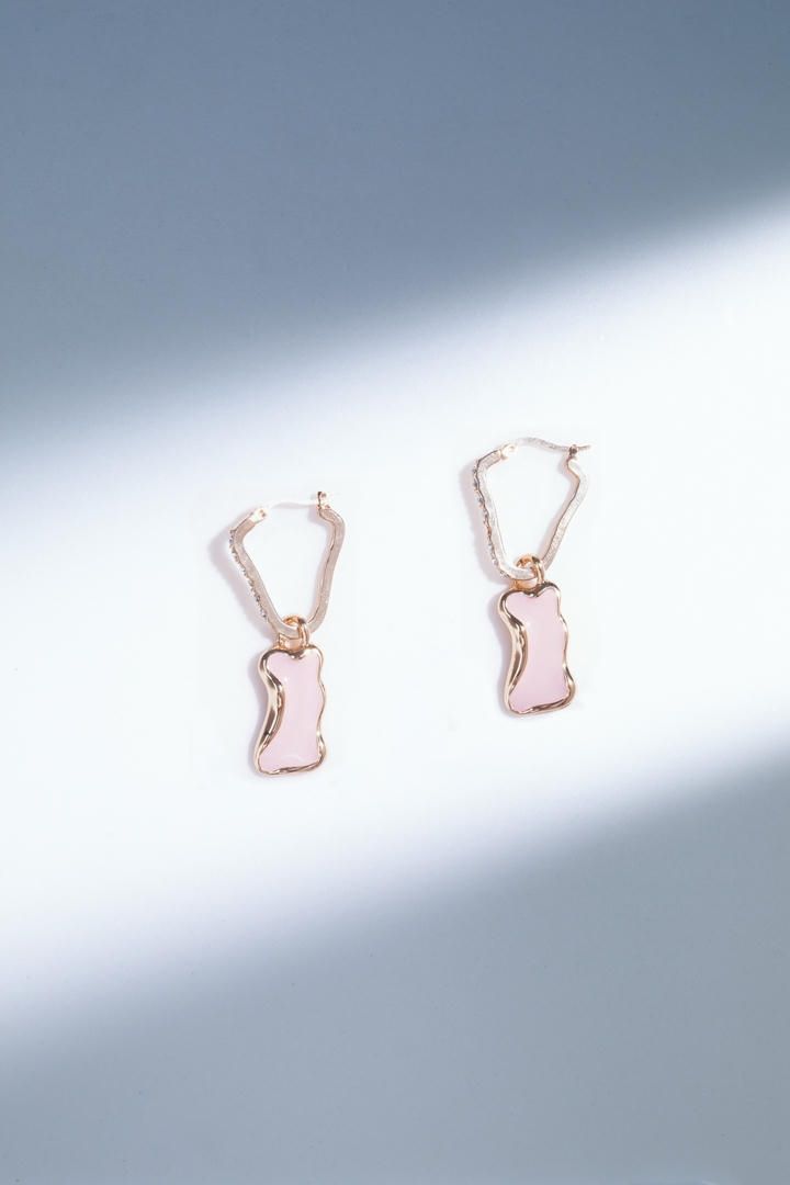 Pink and silver earrings