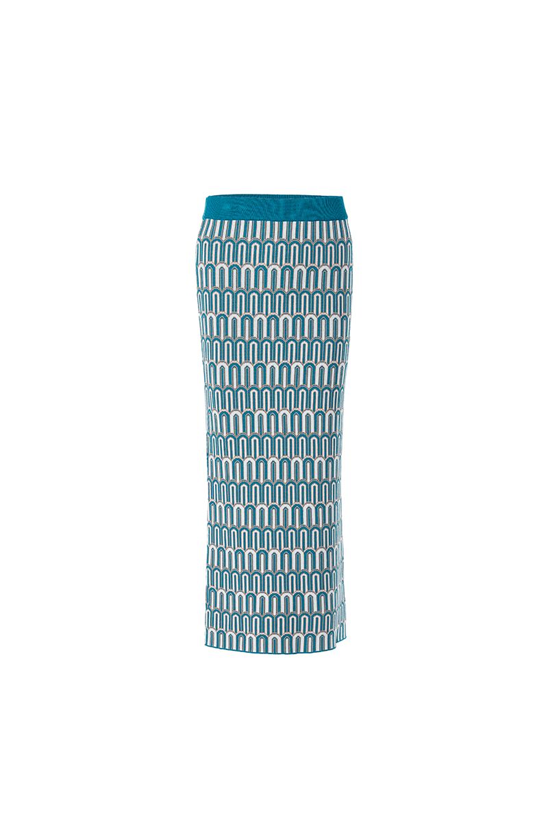 Printed pencil skirt
