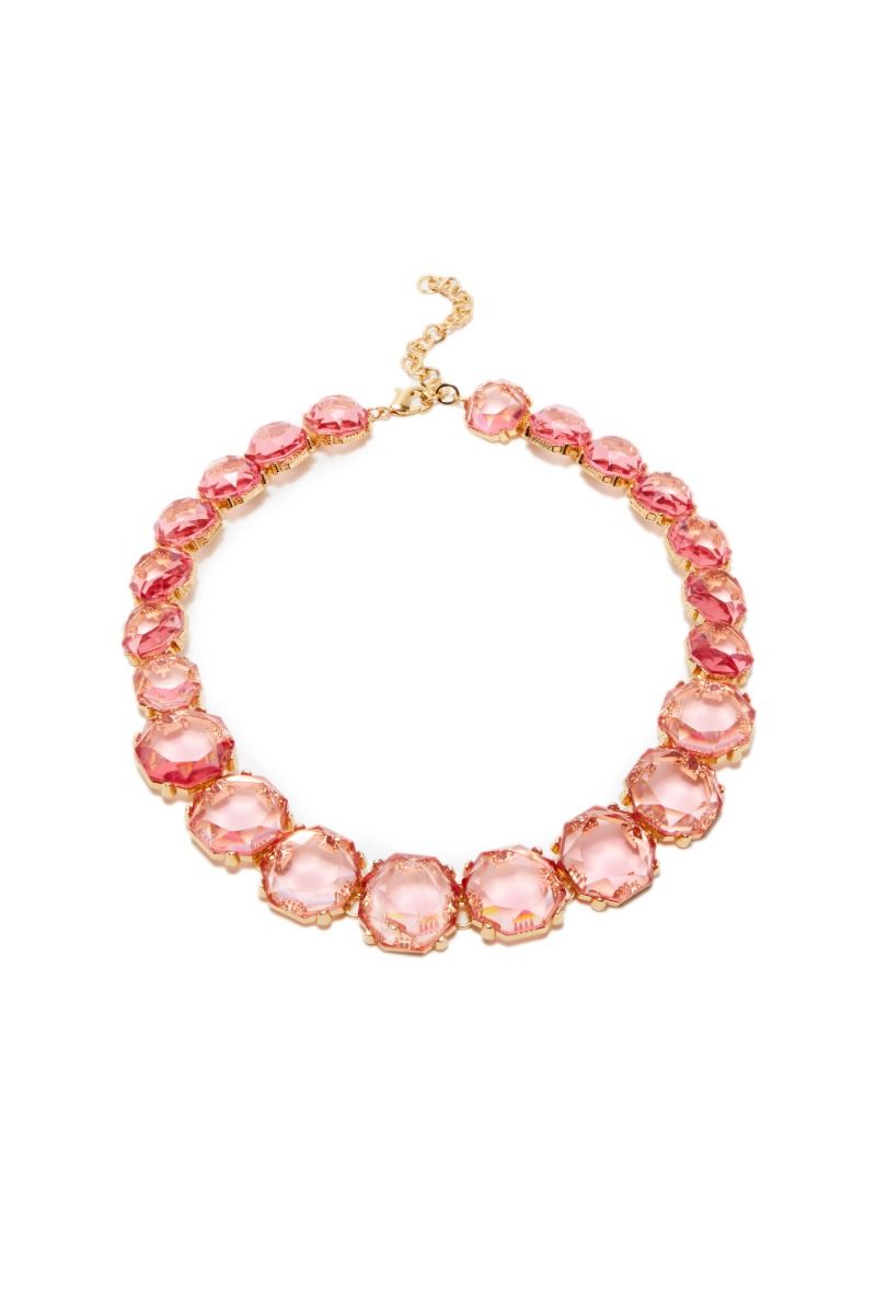 Pink crystal necklace