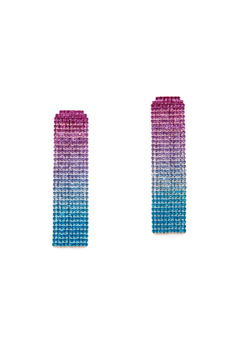 Colored fringe earrings