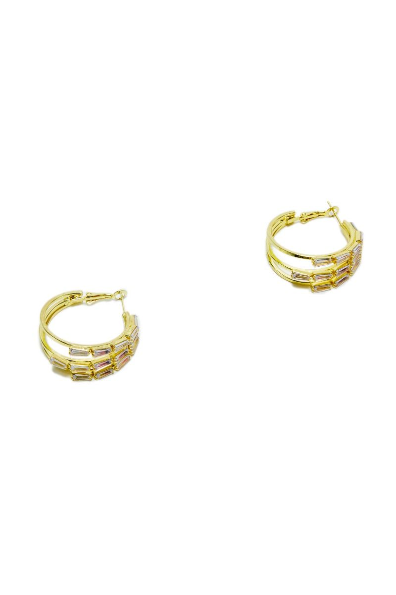 crystal golden earrings