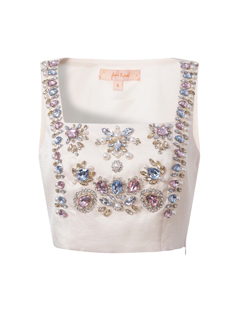 Embellished cropped top