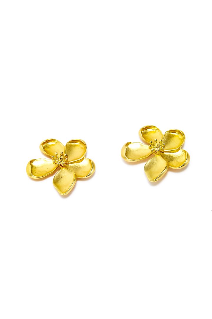 Golden Floral Earings