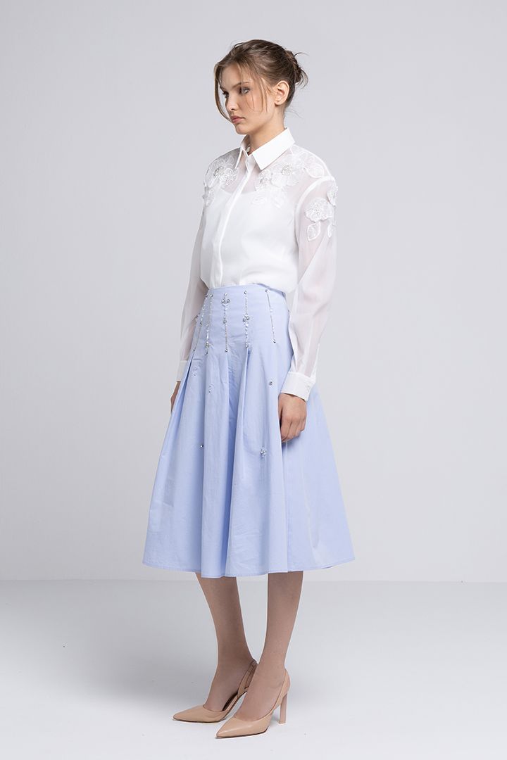 Embellished folded skirt